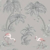 426219 DUTCH WALLCOVERINGS Wallpaper Flamingo Grey