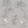 426219 DUTCH WALLCOVERINGS Wallpaper Flamingo Grey