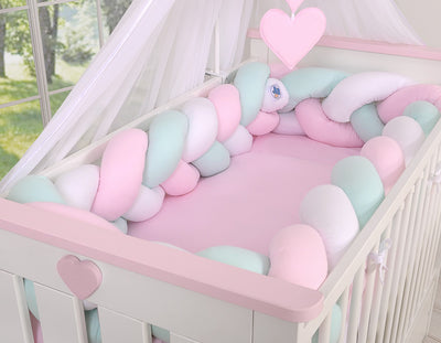 Pinnasängyn reunapehmuste XXL - Vaaleanpunainen - Minttu