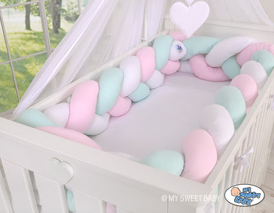 Pinnasängyn reunapehmuste XXL - Vaaleanpunainen - Minttu