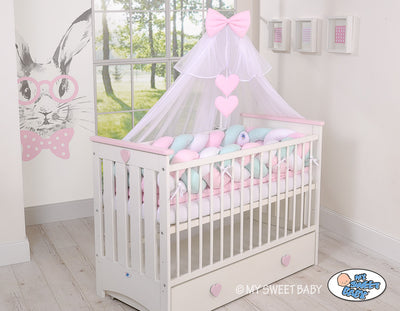 Pinnasängyn reunapehmuste XXL - Vaaleanpunainen - Minttu