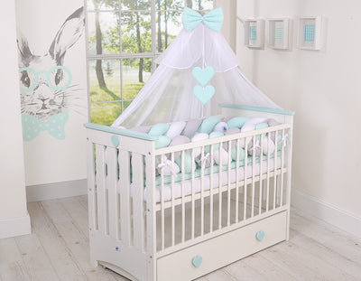 Sängyn letti reunapehmuste XXL - Harmaa - Minttu