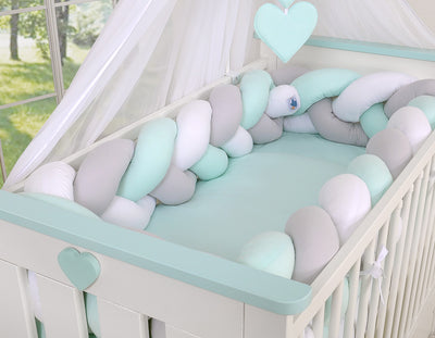 Sängyn letti reunapehmuste XXL - Harmaa - Minttu