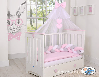 Sängyn letti reunapehmuste - Pinkki - Harmaa