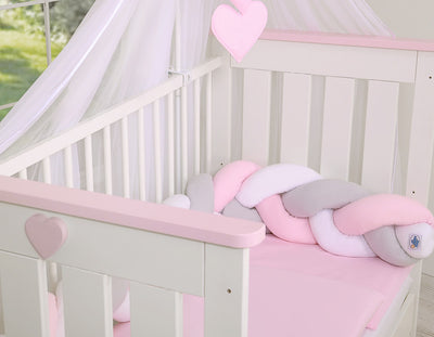 Sängyn letti reunapehmuste - Pinkki - Harmaa