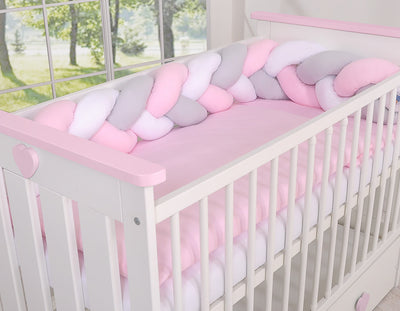 Sängyn letti reunapehmuste - Pinkki - Harmaa