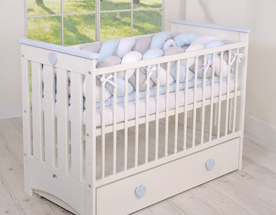 Sängyn letti reunapehmuste XXL - Harmaa - Vaaleansininen