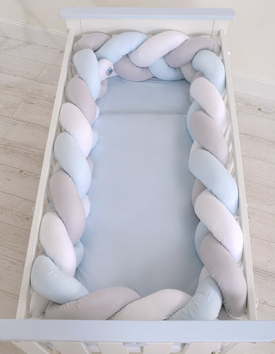 Sängyn letti reunapehmuste XXL - Harmaa - Vaaleansininen