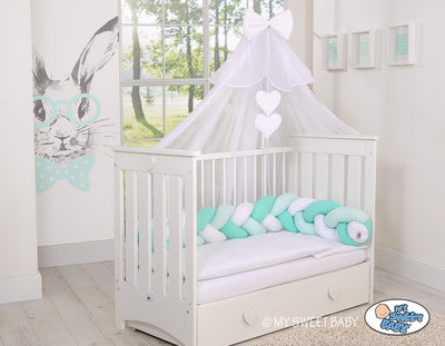 Sängyn letti reunapehmuste - Valkoinen - Minttu