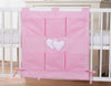 Bobono - Vauvansängyn reunapehmuste Hanging Hearts vaaleanpunainen
