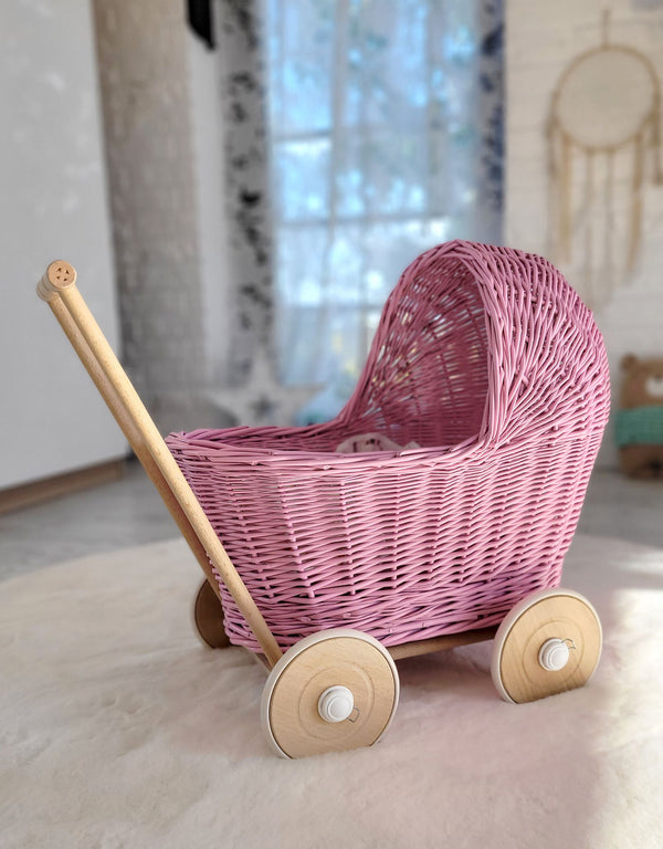 My Sweet Baby - Nuken rottinkiset rattaat - vaaleanpunainen