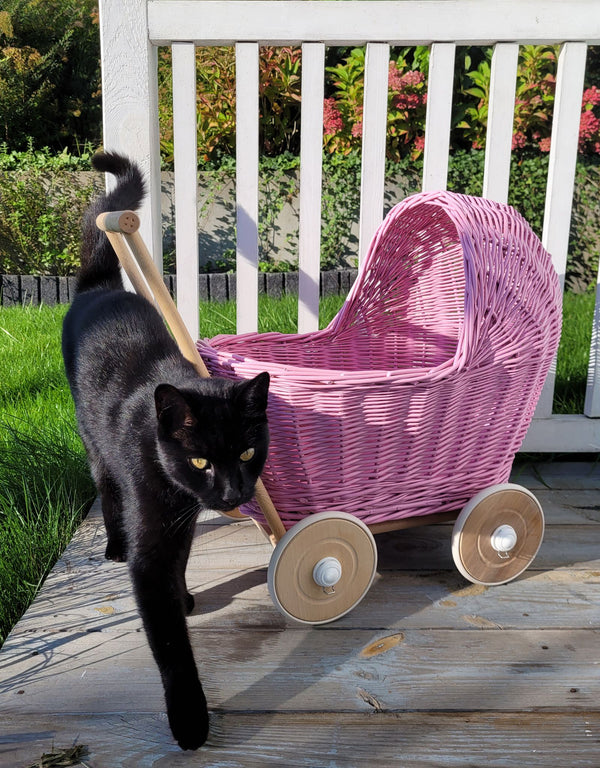My Sweet Baby - Nuken rottinkiset rattaat - vaaleanpunainen