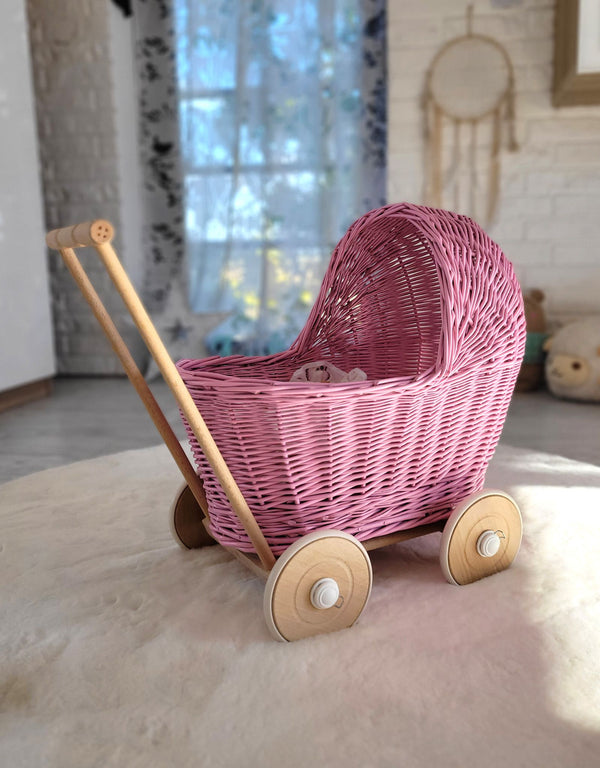 My Sweet Baby - Nuken rottinkiset rattaat - vaaleanpunainen