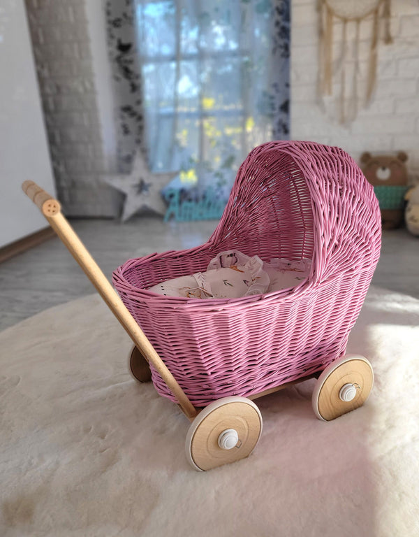 My Sweet Baby - Nuken rottinkiset rattaat - vaaleanpunainen