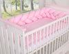 My Sweet Baby - Puinen pinnasänky 120x60 cm Lorenzo Iii valkoinen-vaaleanpunainen, purusuojalla