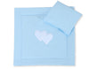 Vauvan peitto 77x77cm ja tyyny - Hearts blue