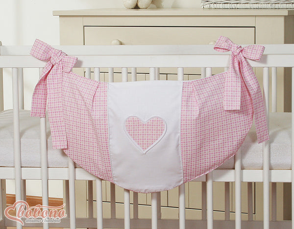 Bobono - Lelulaukku - Riippuvat sydämet vaaleanpunainen ruudullinen