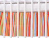 Bobono - Pölyhelma peittävä röyhelö 120x60 cm - Riippuvat sydämet oranssit raidat