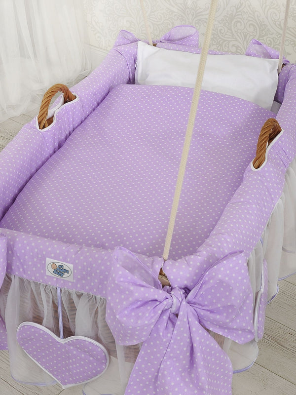 My Sweet Baby - Moses Basket riippokehto - violetit pilkut
