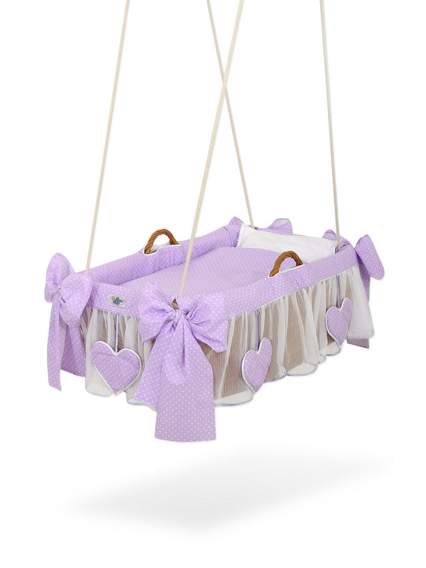 My Sweet Baby - Moses Basket riippokehto - violetit pilkut