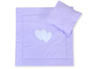 Vauvan peitto 77x77cm ja tyyny - Hearts white dots on lilac