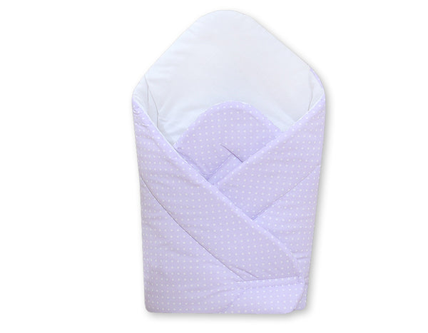 Vauvapesä vahvistetulla pohjalla- Hanging Hearts white polka dots on lilac