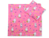 Vauvan peitto 77x77cm ja tyyny - Hallo rabbit pink