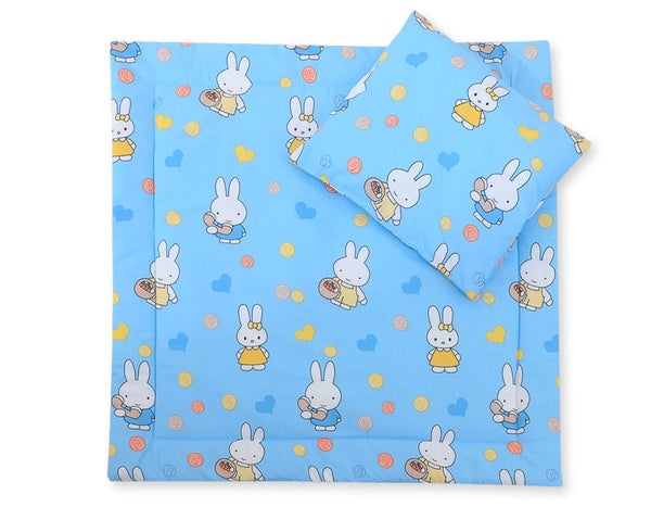 Vauvan peitto 77x77cm ja tyyny - Hallo rabbit blue