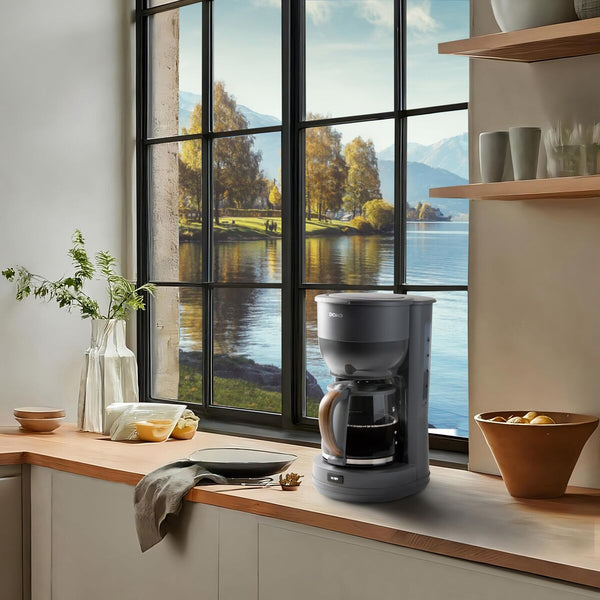 DOMO Harmaa Suodatinkahvinkeitin 1,25 L - Vuodevaatteet.fi