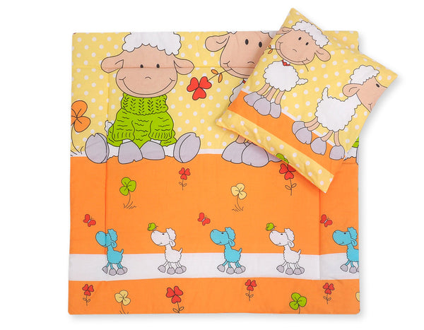 Vauvan peitto 77x77cm ja tyyny - Orange-yellow