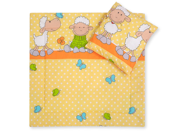Vauvan peitto 77x77cm ja tyyny - Orange-yellow