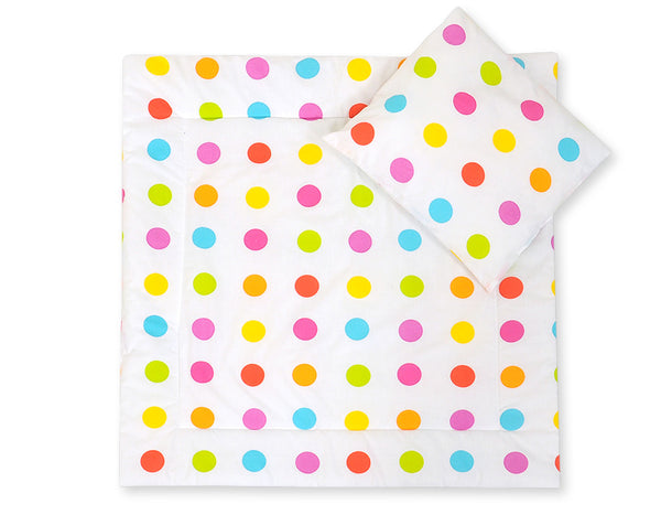 Vauvan peitto 77x77cm ja tyyny- Bright dots