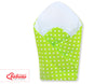 Vauvapesä vahvistetulla pohjalla- Hanging Hearts white dots on green