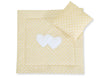 Vauvan peitto 77x77cm ja tyyny - Hearts white dots on beige