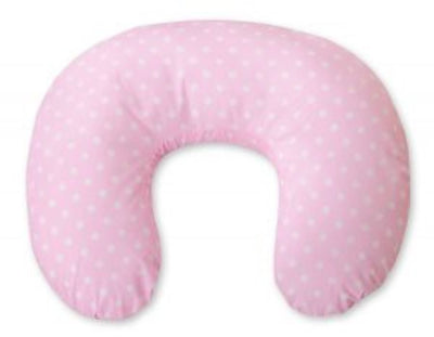 Monikäyttöinen ergonominen imetystyyny - white dots on pink