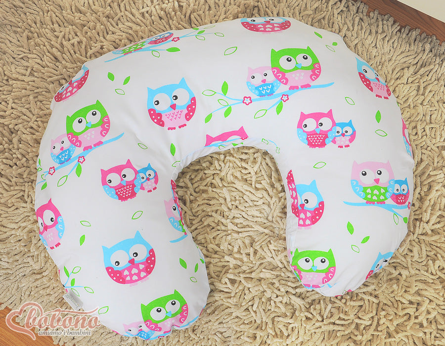Monikäyttöinen imetystyyny - irrotettava päällinen - white owls