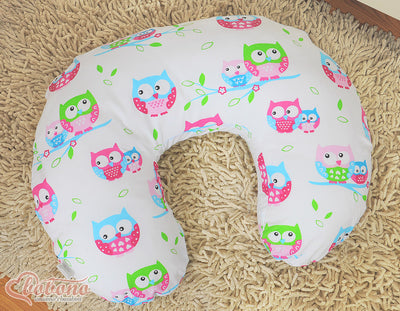 Monikäyttöinen imetystyyny - irrotettava päällinen - white owls