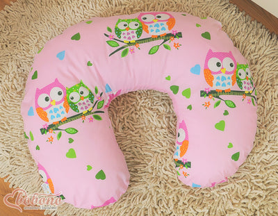 Monikäyttöinen imetystyyny - irrotettava päällinen - pink owls