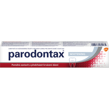 Parodontax - Whitening Toohpaste verenvuotavia ikeniä vastaan - Zubní pasta proti krvácení dásní s valkaisevalla vaikutuksella