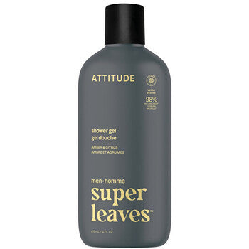 Attitude - Super Leaves Amber & Citrus Shower Gel - miesten suihkugeeli