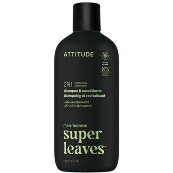 Attitude - Super Leaves Matcha & Bergamot Shampoo & Conditioner - Miesten vahvistava shampoo ja hoitoaine 2in1