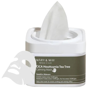 Mary & May - Cica Houttuynia Tea Tree Calming Mask ( 30 ks ) - Rauhoittava kasvonaamio