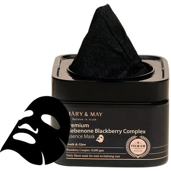 Mary & May - Premium Idebenone Blackberry Complex Essence Mask ( 20 ks ) - Monikäyttöinen kasvonaamio