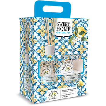 Sweet Home Collection - White Zagara Set - Lahjasetti aromadiffuuserilla ja kynttilällä