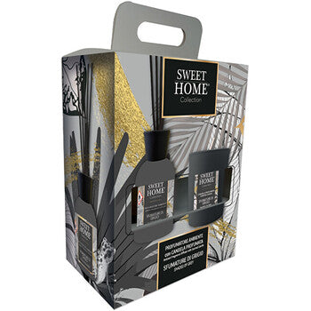 Sweet Home Collection - Shades of Grey Set - Lahjapakkaus aromadiffuusorilla ja kynttilällä