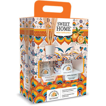Sweet Home Collection - Navelina Orange Set - Lahjasetti aromadiffuusorilla ja kynttilällä