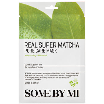 Some By Mi - Real Super Matcha Pore Care Mask - kasvonaamio laajentuneille ihohuokosille
