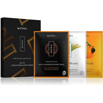 Korika - Brightening Sheet Masks - Kirkastavien kangasnaamioiden setti