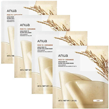 Anua - Anua Rice 70 + Ceramide Glow Collagen -naamio 4 x 38 g