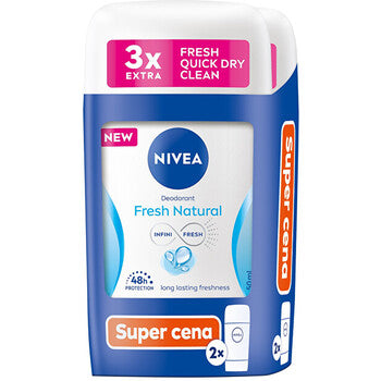 Nivea - Fresh Natural Deodorant Duo - Sada tuhých deodorantů